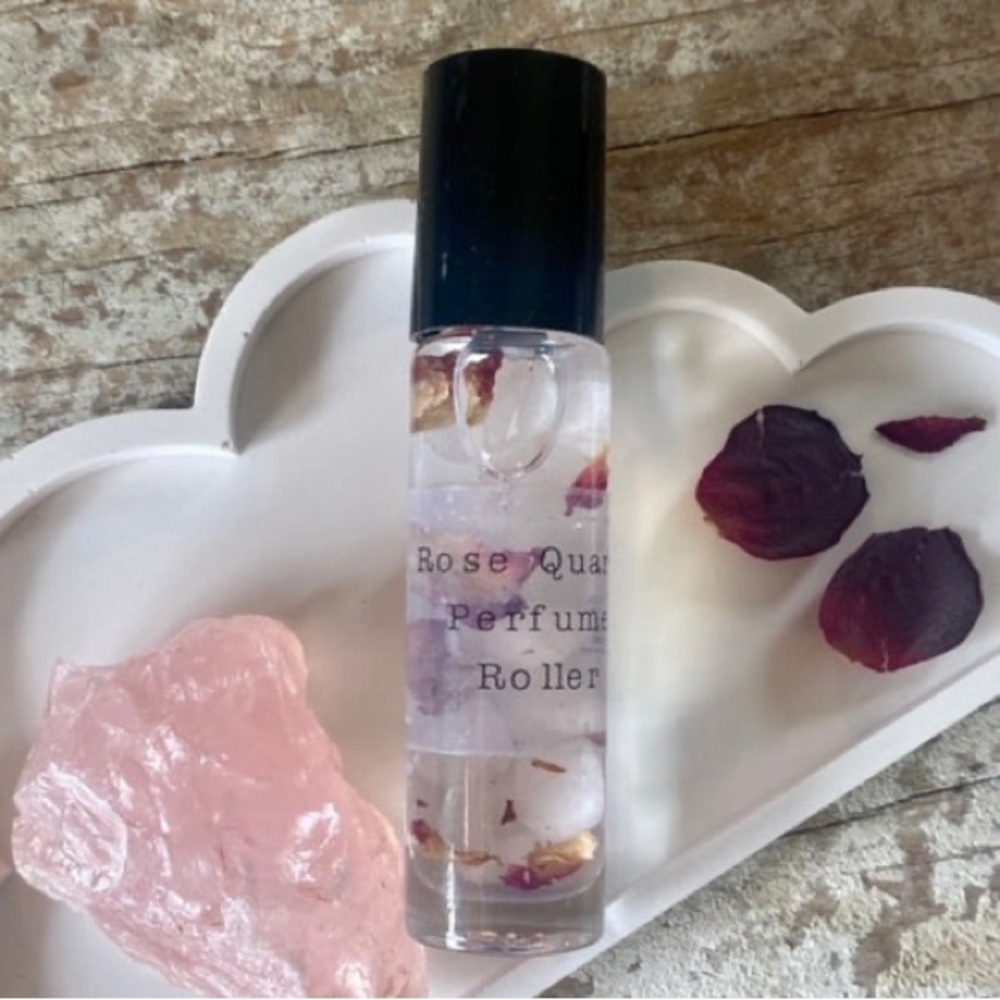 Rose Quartz Coconut Oil Fragrance Scent Perfume Roll on Roller Essential Oils